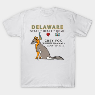 Delaware - Gray Fox - State, Heart, Home - state symbols T-Shirt